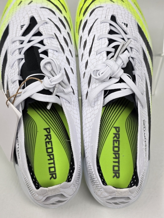 Adidas Predator Elite SG Cleats White/Black/Lemon JI1067 Mens Size 6.5/Women 7.5